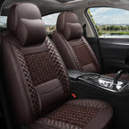 Kit Completo de Capas para Banco de Carro Nureon em Couro Legítimo Universal 5 Lugares Com Airbag + Tapetes e Capa de Volante