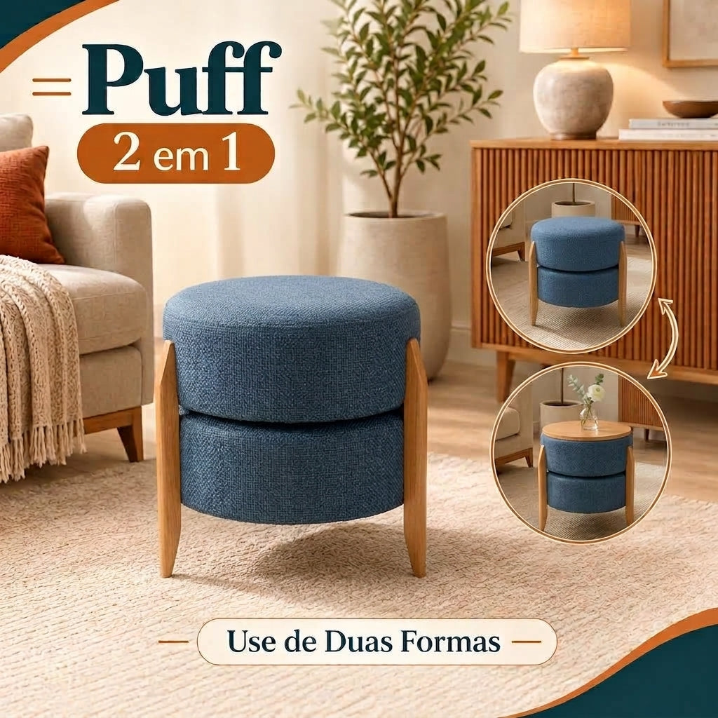 Puff 2 em 1: Use de Dois Jeitos